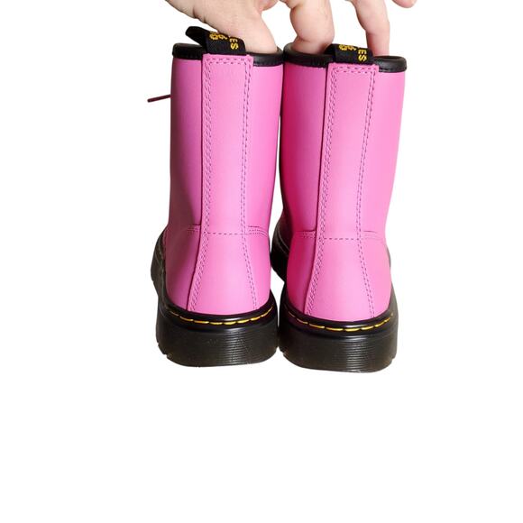 NEW Dr. Martens Zavala Pink Unisex Combat Boots 8 Eye Laceup Booties - Picture 10 of 13
